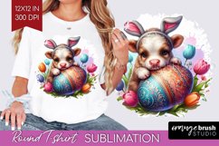 Easter Animals Round Tshirt Background - Bunny Ears PNG Product Image 1