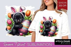 Easter Animals Square Tshirt Background - Bunny Ears PNG Product Image 1