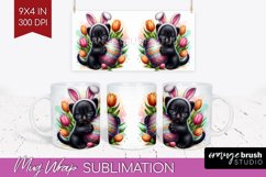 Easter Animals Mug Wrap - Bunny Ears Mug PNG Sublimation Product Image 1