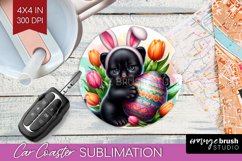 Easter Animals Car Coaster - Bunny Ears Coaster PNG Product Image 1