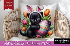 Easter Animals Pillow Sublimation - Bunny Ears Pillow Cover Product Image 1