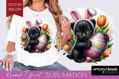 Easter Animals Round Tshirt Background - Bunny Ears PNG Product Image 1