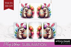 Easter Animals Mug Wrap - Bunny Ears Mug PNG Sublimation Product Image 1
