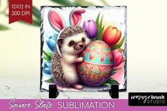Easter Animals Slate PNG - Bunny Ears Square Slate Product Image 1