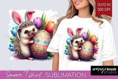 Easter Animals Square Tshirt Background - Bunny Ears PNG Product Image 1