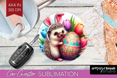 Easter Animals Car Coaster - Bunny Ears Coaster PNG Product Image 1