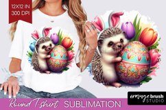 Easter Animals Round Tshirt Background - Bunny Ears PNG Product Image 1