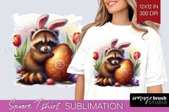 Easter Animals Square Tshirt Background - Bunny Ears PNG Product Image 1