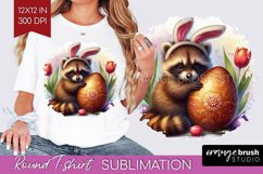 Easter Animals Round Tshirt Background - Bunny Ears PNG Product Image 1