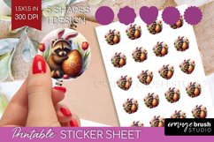 Easter Animals Round Sticker - Bunny Ears Printable Sticker Product Image 1