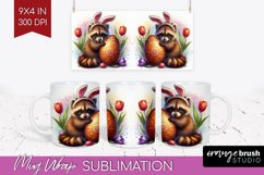 Easter Animals Mug Wrap - Bunny Ears Mug PNG Sublimation Product Image 1