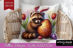 Easter Animals Pillow Sublimation - Bunny Ears Pillow Cover Product Image 1