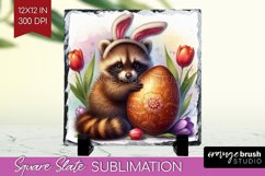 Easter Animals Slate PNG - Bunny Ears Square Slate Product Image 1