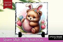 Easter Animals Slate PNG - Bunny Ears Square Slate Product Image 1