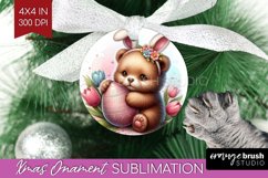 Easter Animals Ornament PNG - Bunny Ears PNG Sublimation Product Image 1