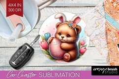 Easter Animals Car Coaster - Bunny Ears Coaster PNG Product Image 1