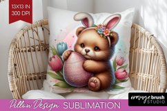 Easter Animals Pillow Sublimation - Bunny Ears Pillow Cover Product Image 1