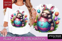 Easter Animals Round Tshirt Background - Bunny Ears PNG Product Image 1