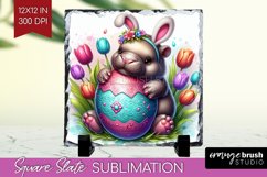 Easter Animals Slate PNG - Bunny Ears Square Slate Product Image 1