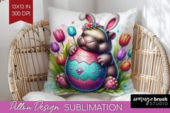 Easter Animals Pillow Sublimation - Bunny Ears Pillow Cover Product Image 1