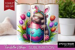 Easter Animals Tumbler Wrap - Bunny Ears Tumbler PNG Product Image 1
