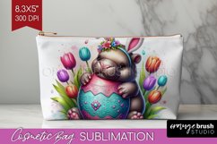 Easter Animals Cosmetic Bag - Bunny Ears Makeup Bag PNG Product Image 1