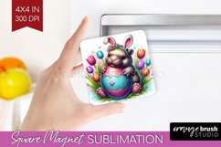 Easter Animals Magnet Sublimation - Bunny Ears Square Magnet Product Image 1