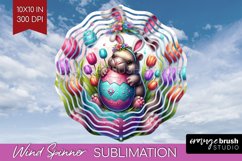 Easter Animals Wind Spinner Sublimation PNG - Bunny Ears Product Image 1