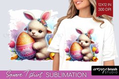 Easter Animals Square Tshirt Background - Bunny Ears PNG Product Image 1