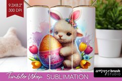 Easter Animals Tumbler Wrap - Bunny Ears Tumbler PNG Product Image 1
