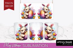 Easter Animals Mug Wrap - Bunny Ears Mug PNG Sublimation Product Image 1