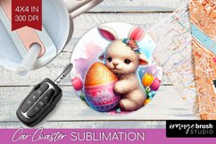 Easter Animals Car Coaster - Bunny Ears Coaster PNG Product Image 1