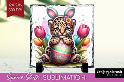 Easter Animals Slate PNG - Bunny Ears Square Slate Product Image 1