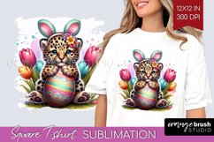 Easter Animals Square Tshirt Background - Bunny Ears PNG Product Image 1
