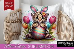 Easter Animals Pillow Sublimation - Bunny Ears Pillow Cover Product Image 1