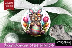 Easter Animals Ornament PNG - Bunny Ears PNG Sublimation Product Image 1