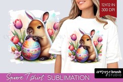 Easter Animals Square Tshirt Background - Bunny Ears PNG Product Image 1