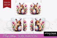 Easter Animals Mug Wrap - Bunny Ears Mug PNG Sublimation Product Image 1