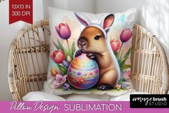 Easter Animals Pillow Sublimation - Bunny Ears Pillow Cover Product Image 1