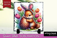 Easter Animals Slate PNG - Bunny Ears Square Slate Product Image 1