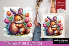 Easter Animals Tote Bag - Bunny Ears Tote Bag PNG Product Image 1