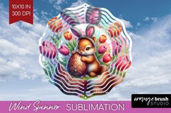Easter Animals Wind Spinner Sublimation PNG - Bunny Ears Product Image 1