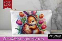 Easter Animals Cosmetic Bag - Bunny Ears Makeup Bag PNG Product Image 1