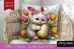 Easter Animals Pillow Sublimation - Bunny Ears Pillow Cover Product Image 1