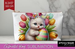 Easter Animals Cosmetic Bag - Bunny Ears Makeup Bag PNG Product Image 1