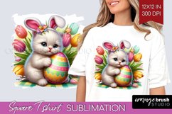 Easter Animals Square Tshirt Background - Bunny Ears PNG Product Image 1