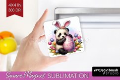 Easter Animals Magnet Sublimation - Bunny Ears Square Magnet Product Image 1