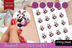 Easter Animals Round Sticker - Bunny Ears Printable Sticker Product Image 1