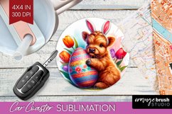 Easter Animals Car Coaster - Bunny Ears Coaster PNG Product Image 1