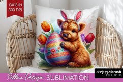 Easter Animals Pillow Sublimation - Bunny Ears Pillow Cover Product Image 1